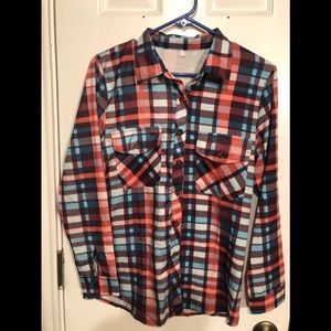 Plaid Western Long Sleeve Button Up Shirt small.